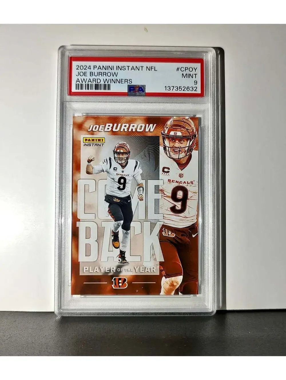Joe Burrow 2024 Panini NFL AP Comeback Player of the Year Bengals PSA 9 Mint